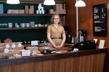 A barista at Parlans Fika in Stockholm, Sweden