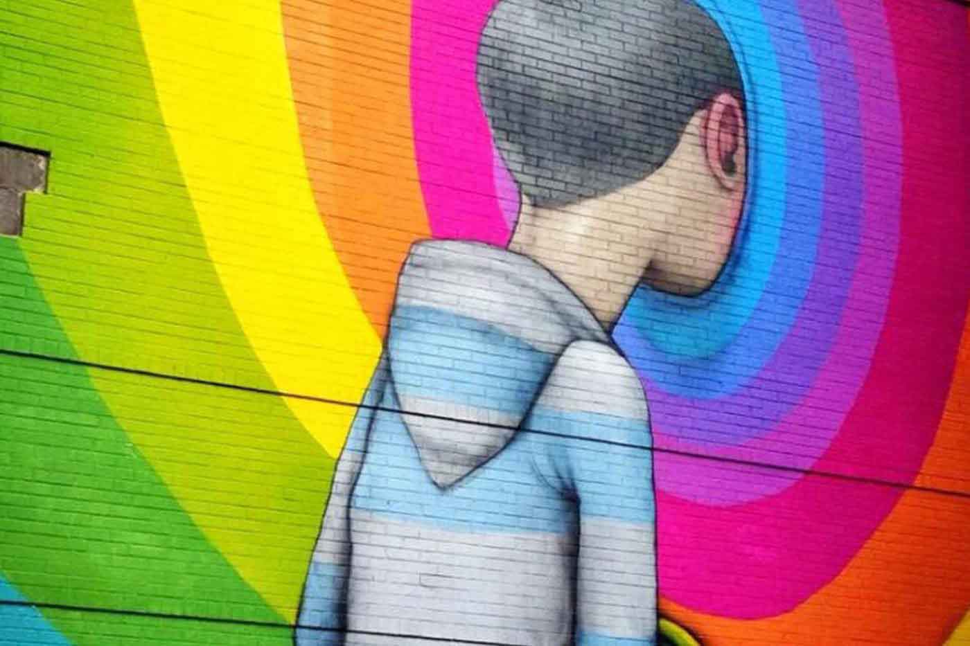 Rainbow Street Art, Montreal, Canada