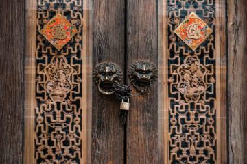 Front door of a temple in Taipei, Taiwan