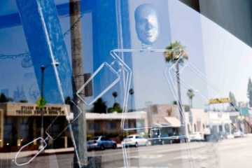 Swingers window in West Hollywood, California, USA