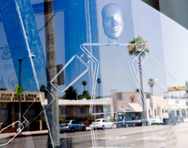 Swingers window in West Hollywood, California, USA