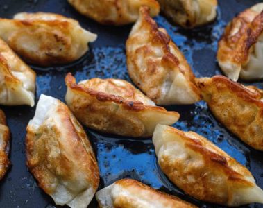 Korean dumplings at Kensington Market in Toronto, Canada