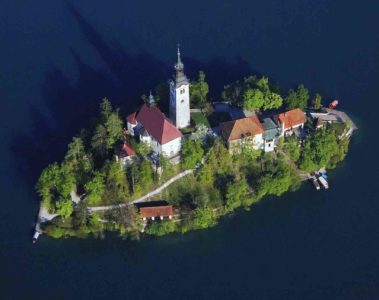 Island on Lake Bled, Slovenia