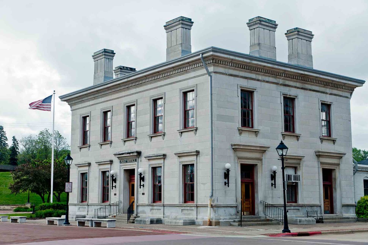 Exterior view of the first ever US post office in Galena, Illinois, USA