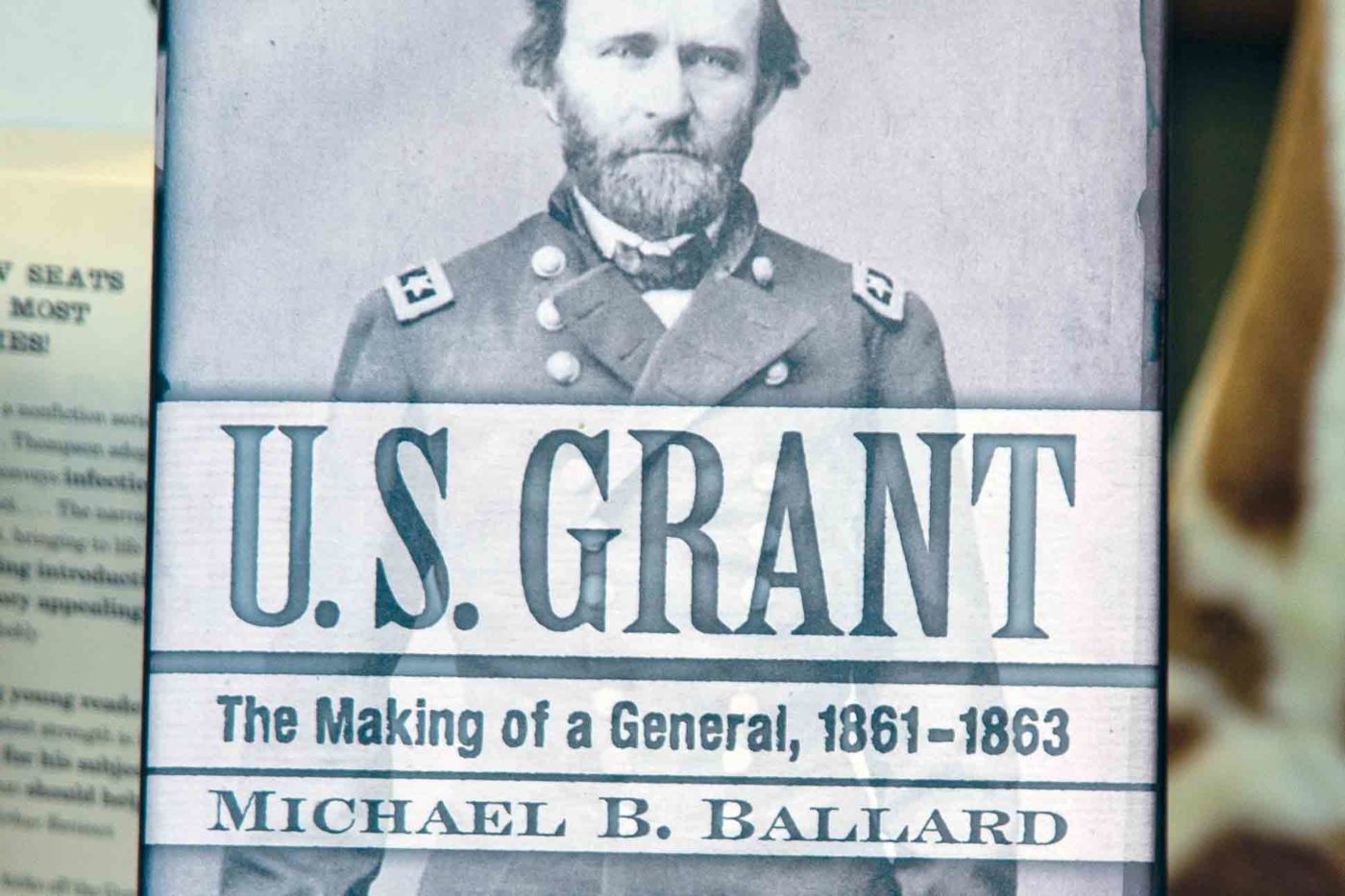 Book on Ulysses S Grant on display in Galena, Illinois, USA