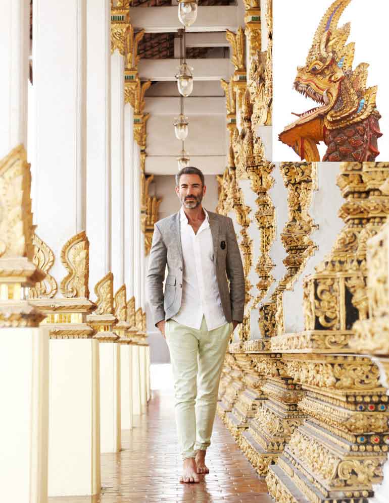 Linen shirt, linen trousers and jacket with pocket embroidered patch ISSUE