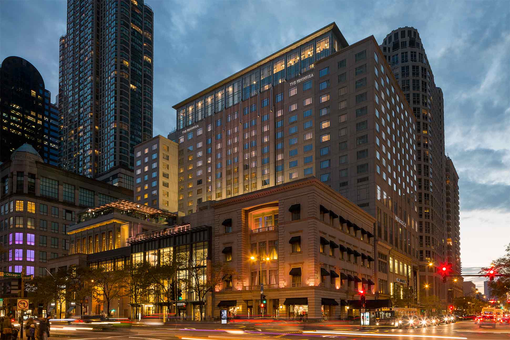 Exterior of The Peninsula Chicago, Illinois, USA