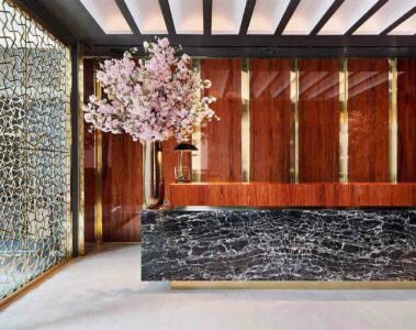 Reception desk at Mr. C Seaport, NYC, USA