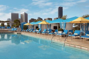 The private cabana pool experience at the Peninsula Beverly Hills, LA, California, USA