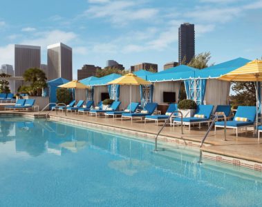 The private cabana pool experience at the Peninsula Beverly Hills, LA, California, USA