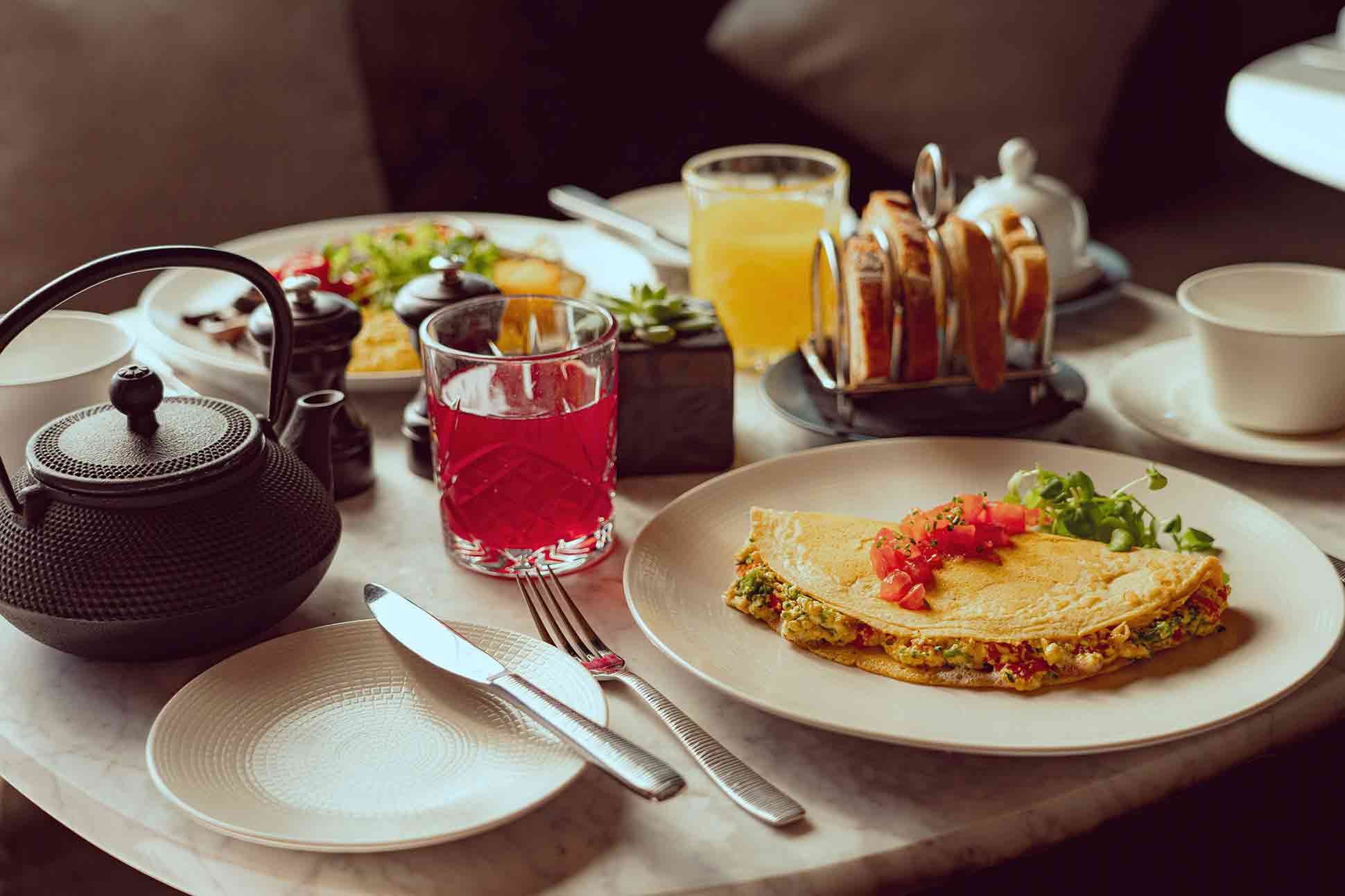 Vegan breakfast at Radio Rooftop, ME London, United Kindgom