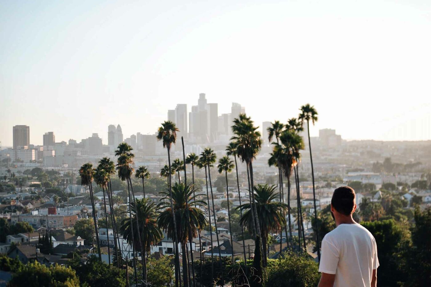 View over LA from West Hollywood, Los Angeles, California, USA