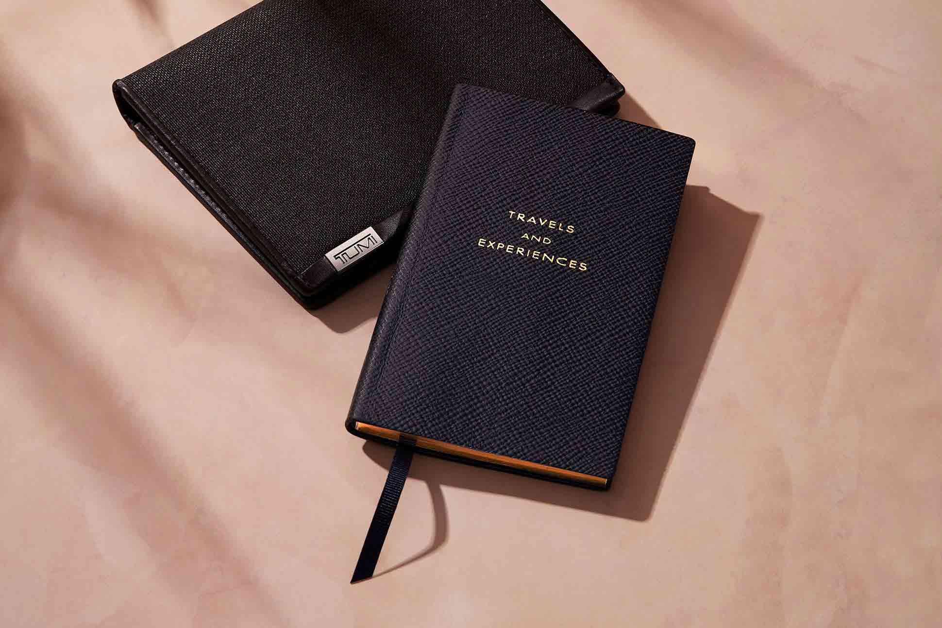 TUMI Alpha ID Lock Passport Case & Smythson Travels and Experiences Panama  Notebook