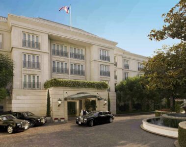 Entrance of The Peninsula Beverly Hills, California, USA