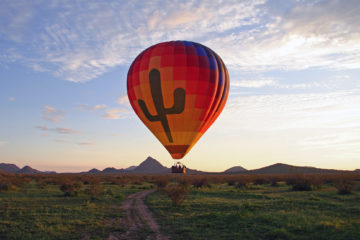 Hot air balloon above Scottsdale, Arizona, USA