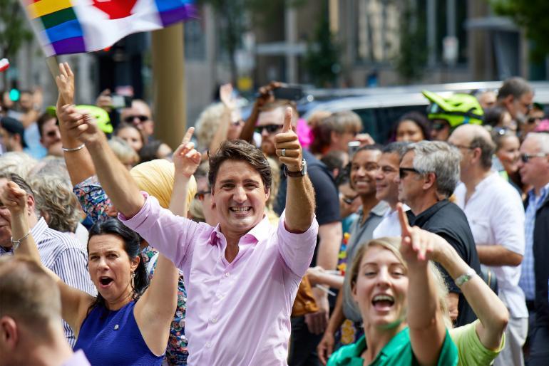 Justin Trudeau at the Pride celebrations in Montreal, Canada