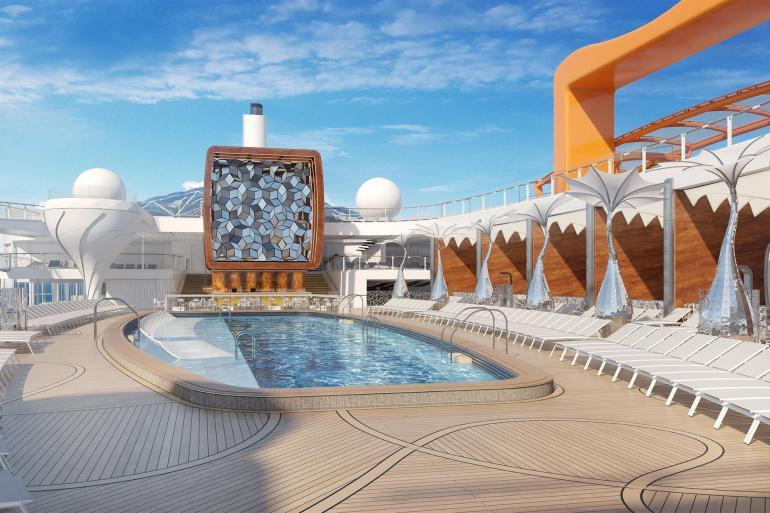 Celebrity Edge cruise ship in the Mediterranean Sea