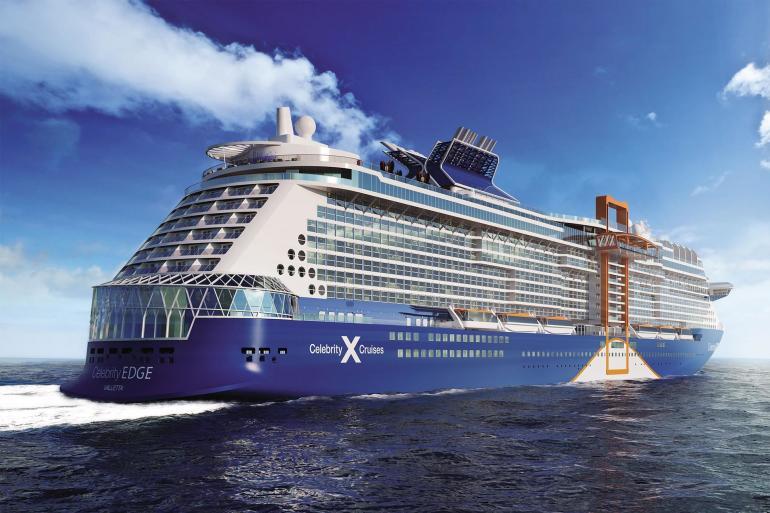 Celebrity Edge cruise ship in the Mediterranean Sea