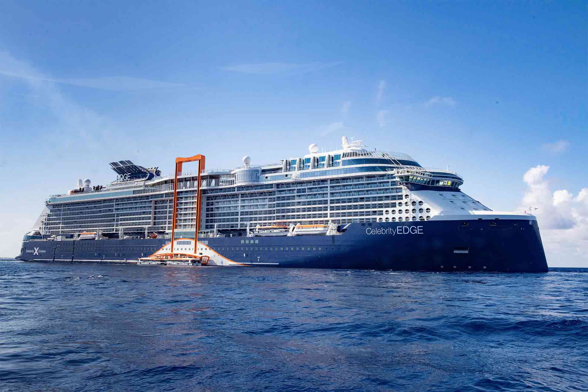 Celebrity Edge cruise ship in the Mediterranean Sea