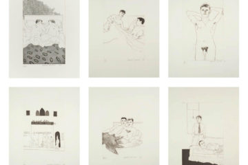 Illustrations for 14 poems by CP Cavafy by David Hockney showing at the Zebra One Gallery London