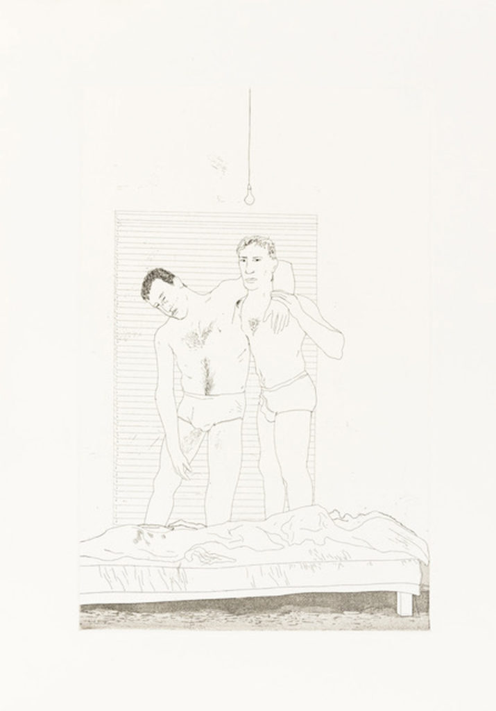 Illustrations for 14 poems by CP Cavafy by David Hockney showing at the Zebra One Gallery London