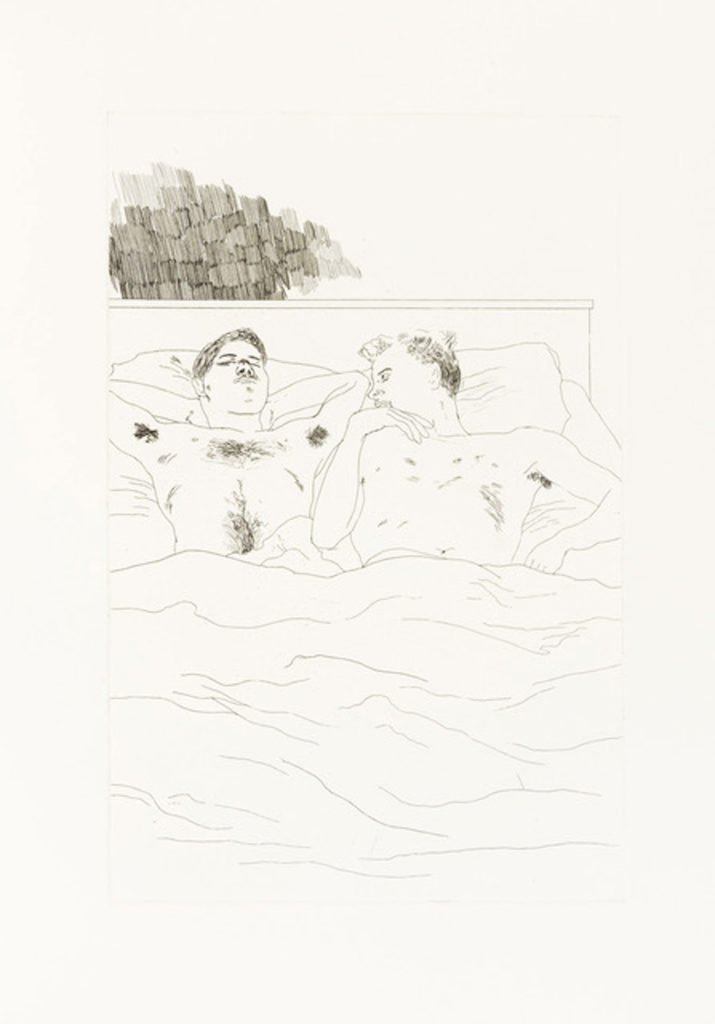 Illustrations for 14 poems by CP Cavafy by David Hockney showing at the Zebra One Gallery London