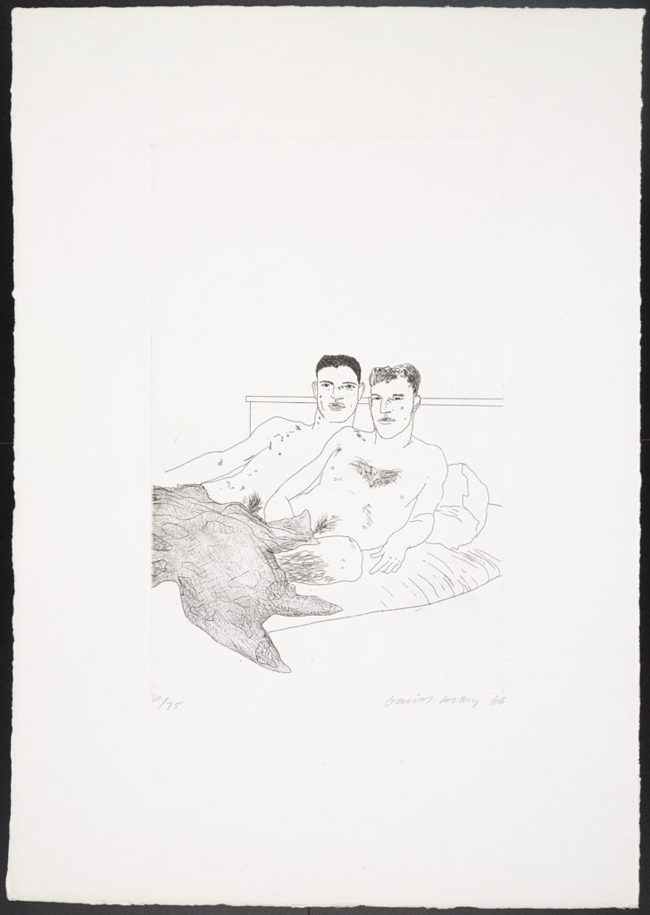 Illustrations for 14 poems by CP Cavafy by David Hockney showing at the Zebra One Gallery London