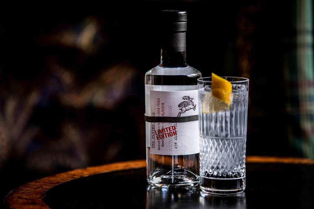 A bottle of Flying Stag gin, available from The online shop of The Fife Arms, Braemar, Scotland