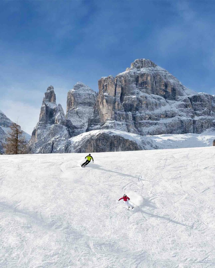 Skiing in Alta Badia, Italy