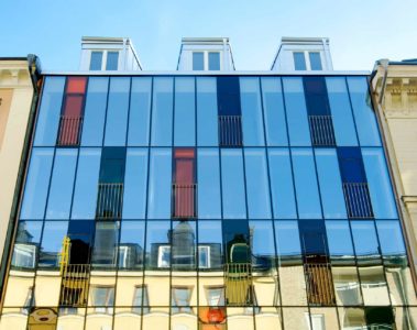 Exterior view of Hellsten Glashus, Stockholm, Sweden