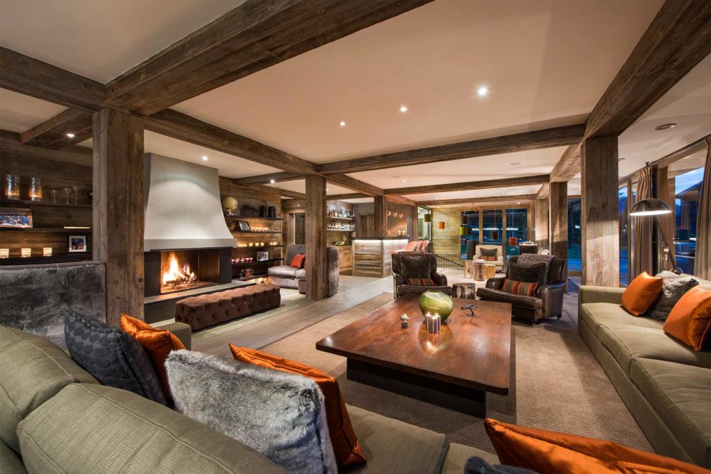 Living room at Virgin Limited Edition, The Lodge, Verbier, Switzerland