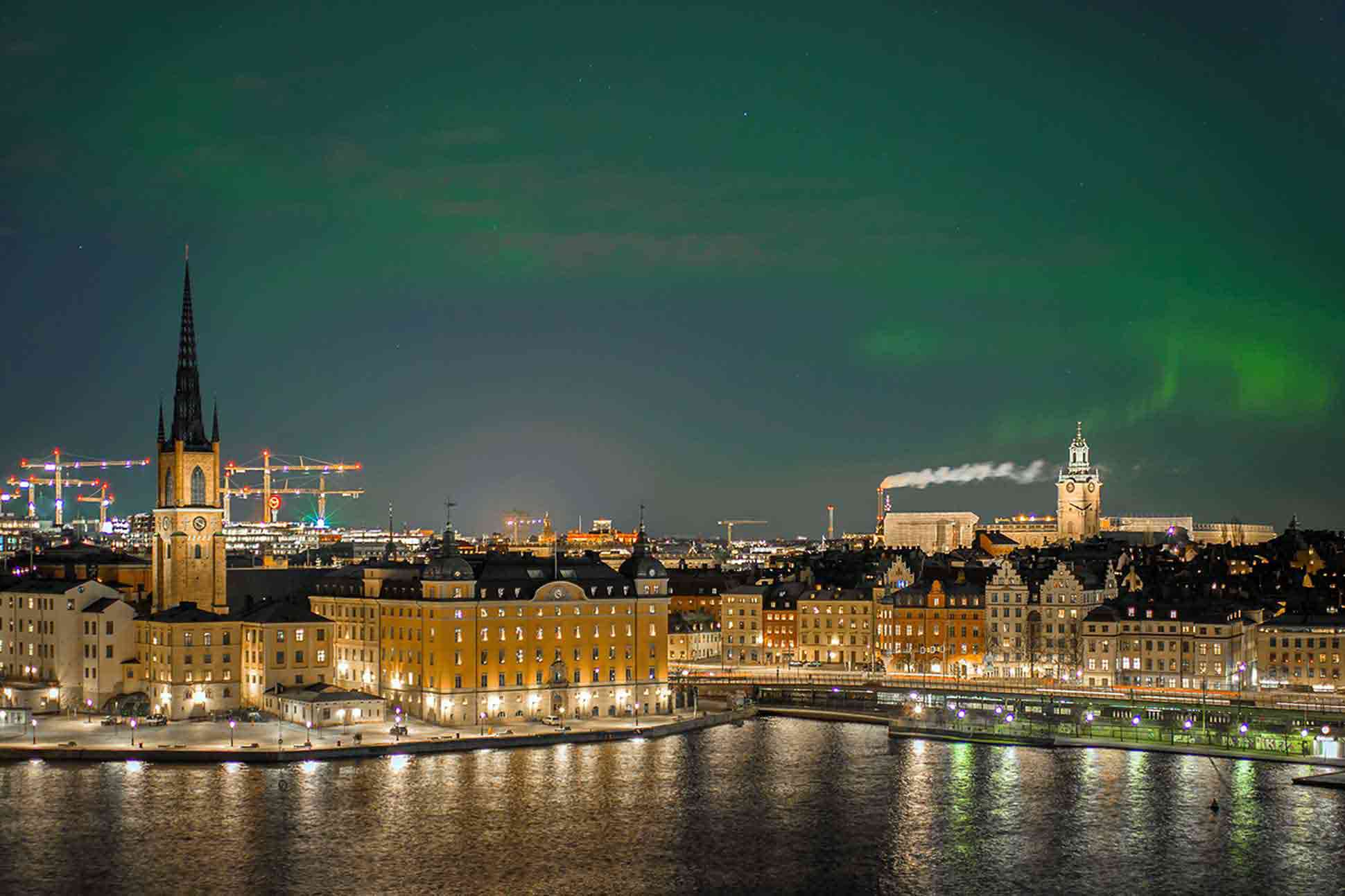 View over Stockholm, Sweden, at night