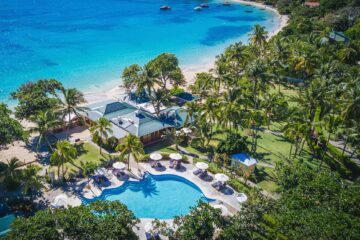 Aerial view of Bequia Beach Hotel, Belmont, Bequia, Saint Vincent and the Grenadines