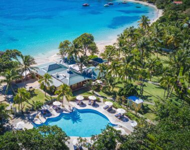 Aerial view of Bequia Beach Hotel, Belmont, Bequia, Saint Vincent and the Grenadines