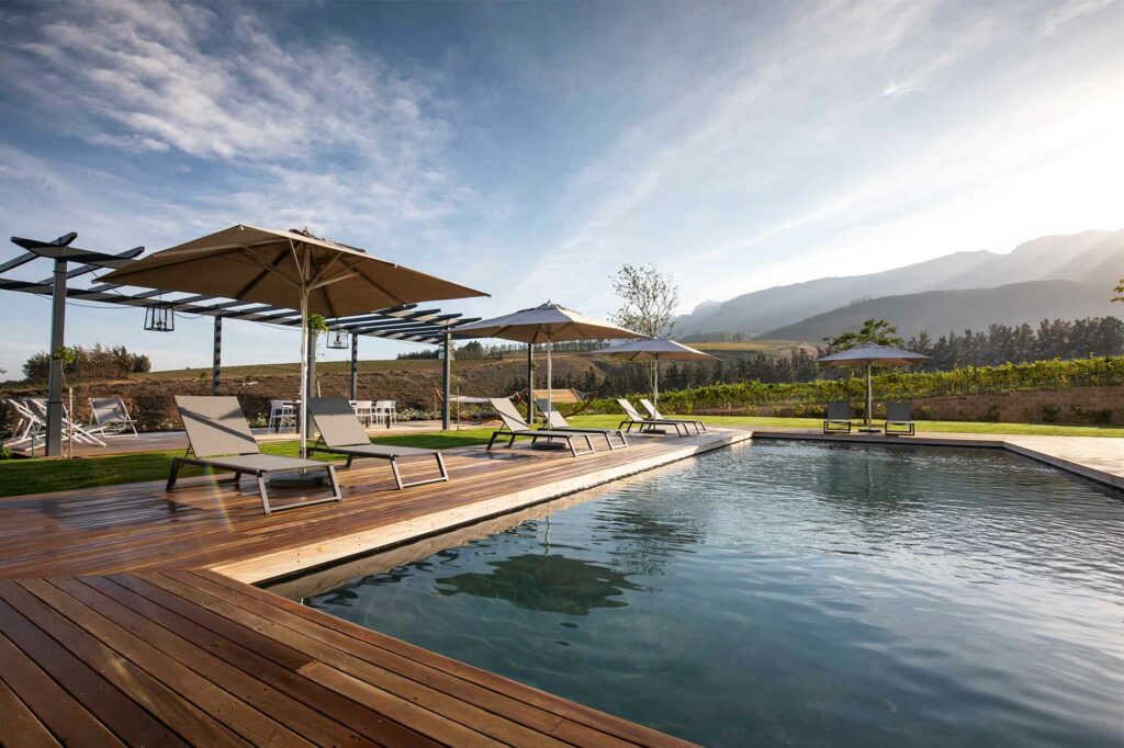 Outdoor pool at Brookdale Estate, Paarl, South Africa