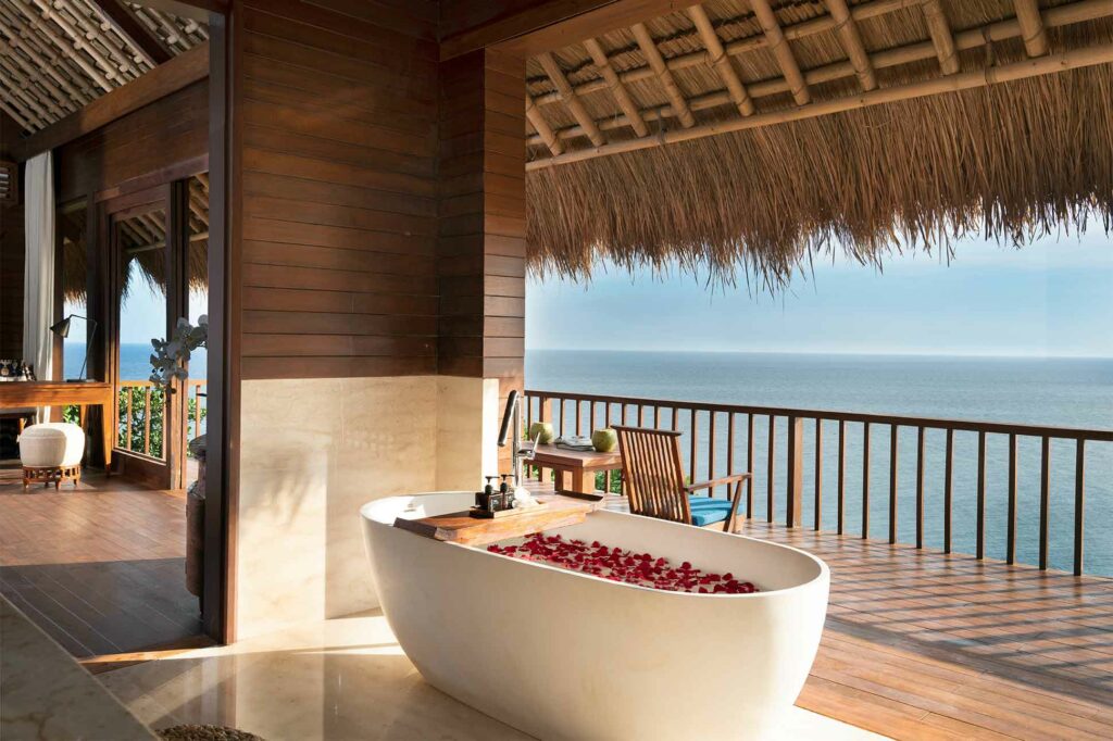 Bathtub with a view at Lelewatu Resort, Sumba, Indonesia
