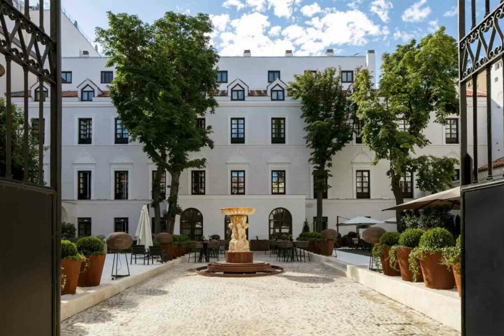 Exterior view of the Palacio de los Duques Gran Melia, Madrid, Spain