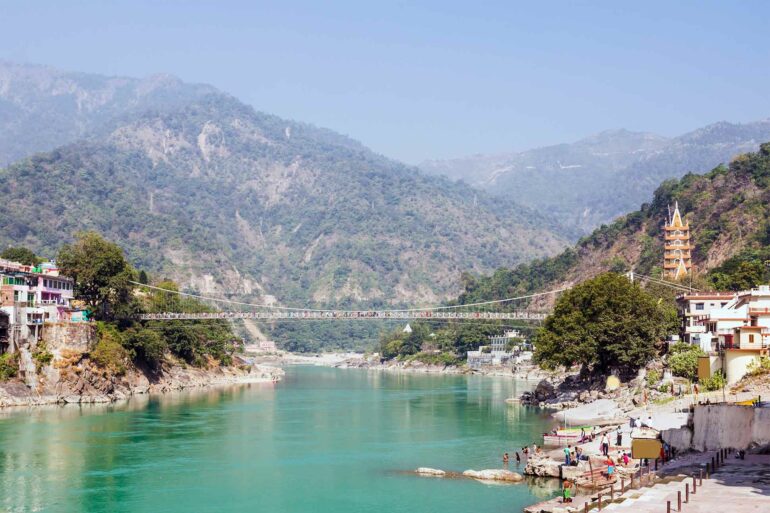 Ganges River flowing through Rishikesh, India