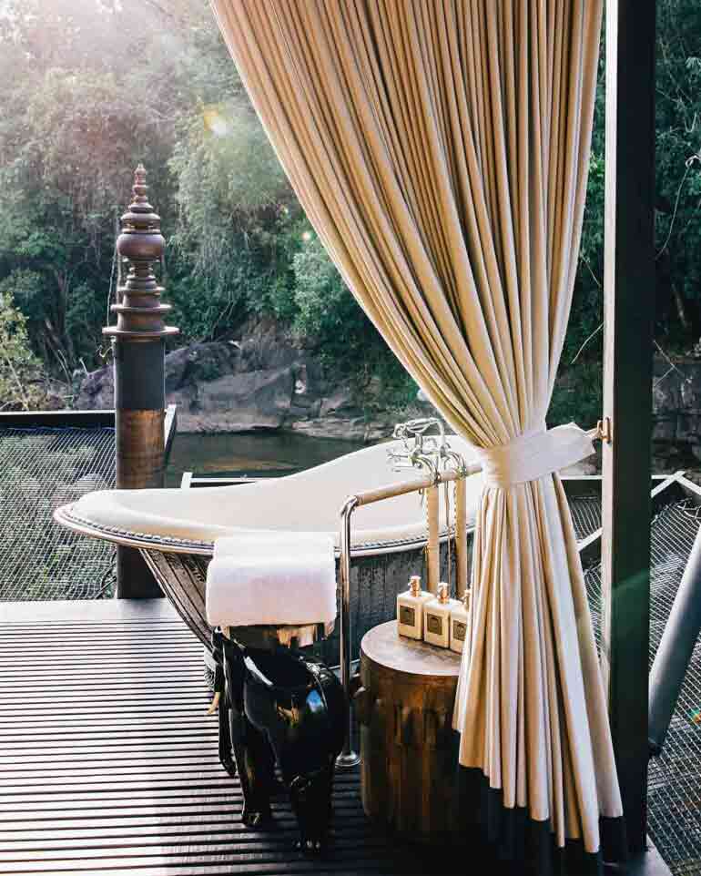 Bathtub with a view at Shinta Mani Wild, Cambodia