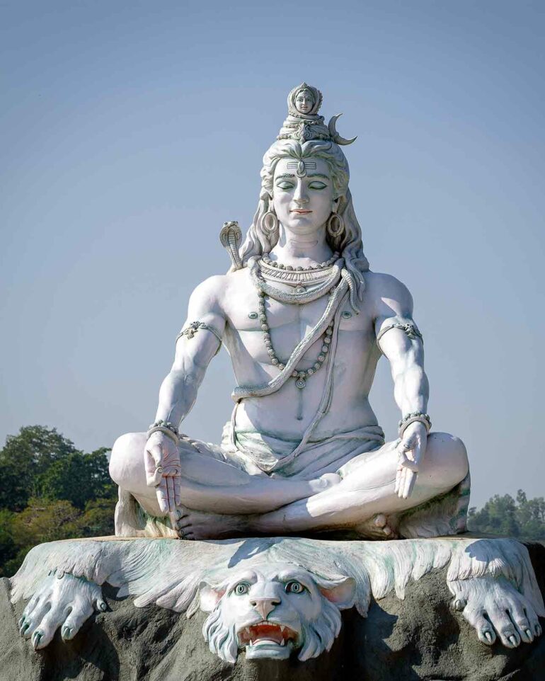 Statue of Hindu deity Shiva in Rishikesh, India