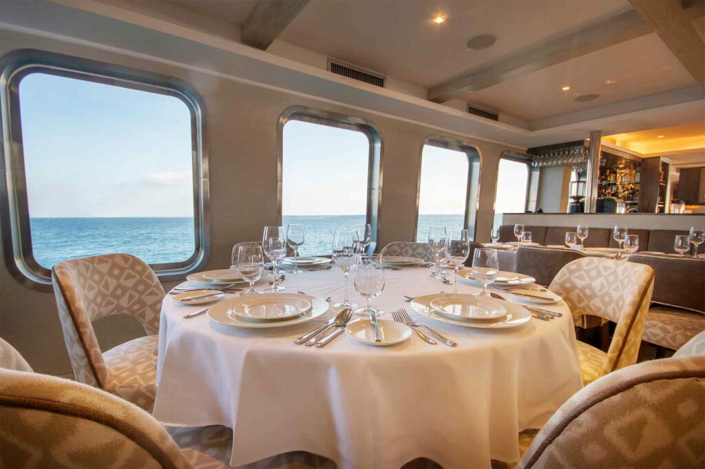 Dining aboard the Theory by Ecoventura, Galápagos Islands, Ecuador