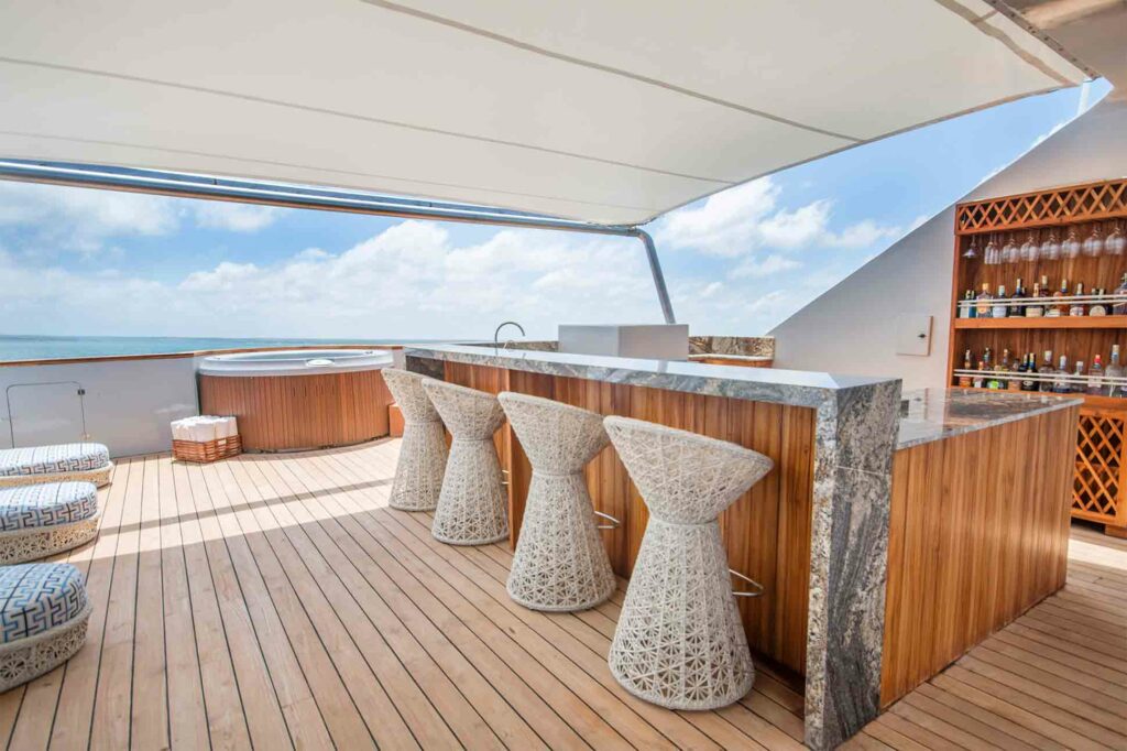 Upper deck on the Theory by Ecoventura, Galápagos Islands, Ecuador