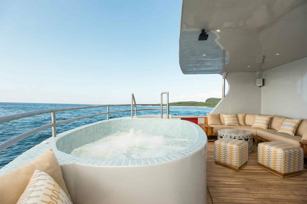 Outdoor jacuzzi aboard the Theory by Ecoventura, Galápagos Islands, Ecuador