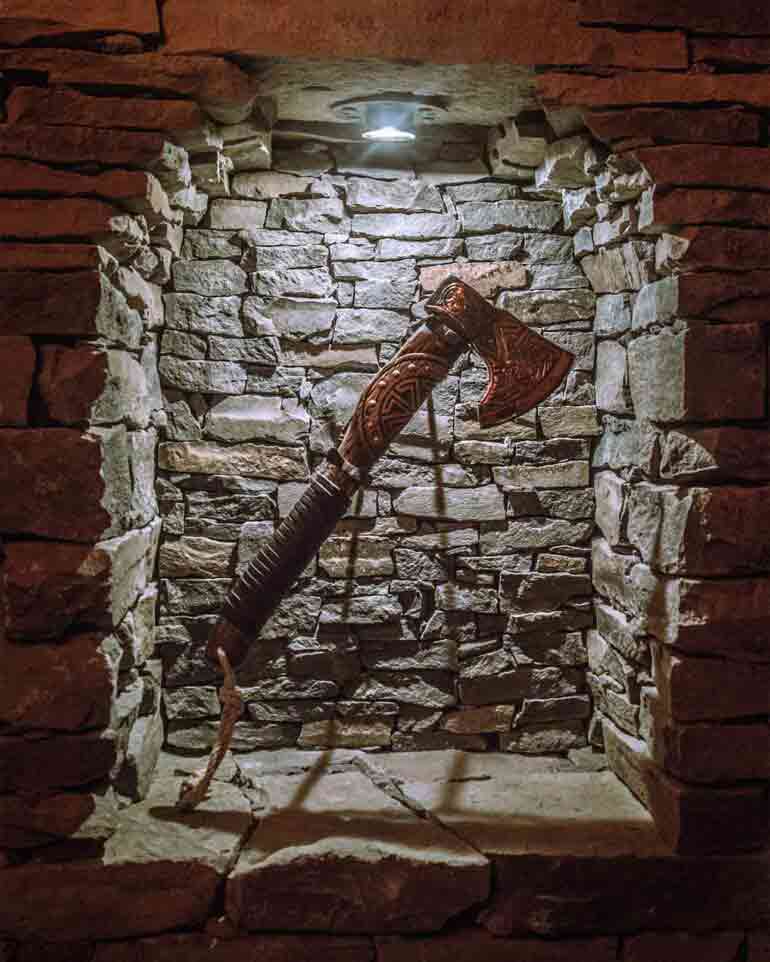 Interior design detail at Torfhús Retreat, Selfoss, Iceland