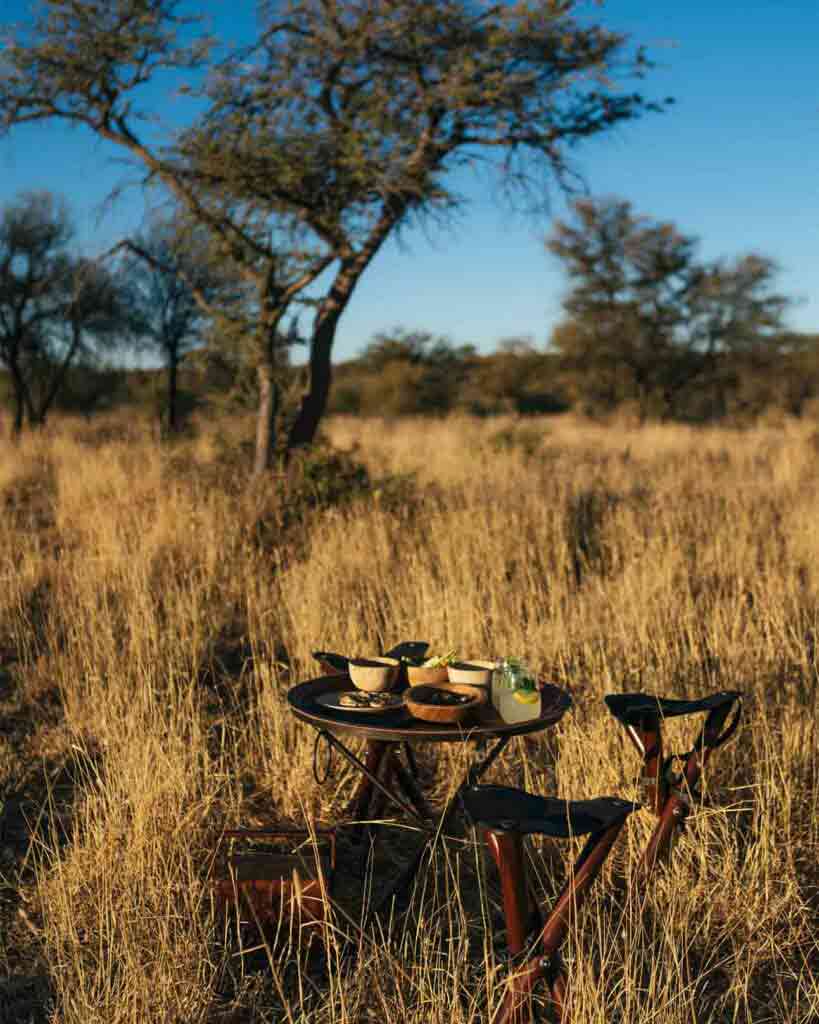 A meal in the bush, Zannier Reserve, Namibia