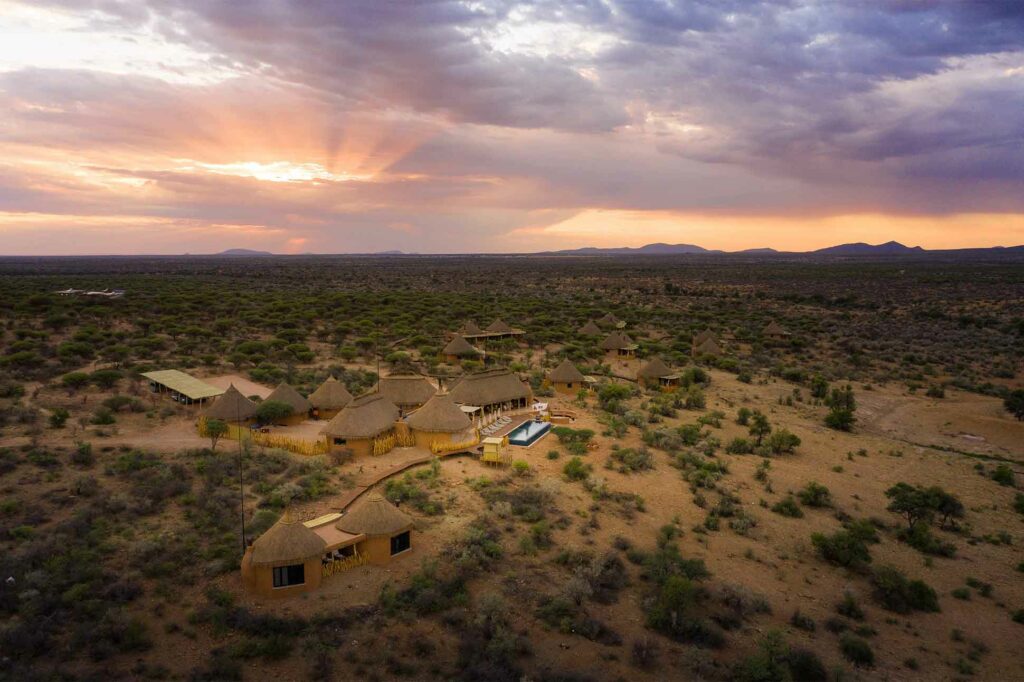 Aerial shot of Zannier Hotels Omaanda, Namibia