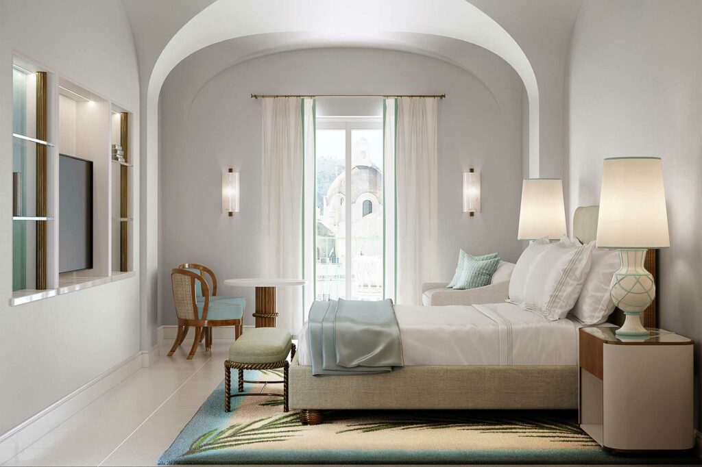 Hotel La Palma Capri Oetker Collection bedroom on Italy's coasts