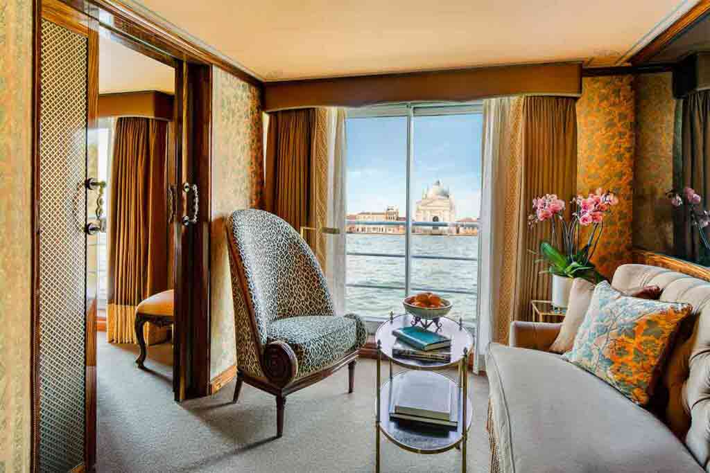 Detail of suite aboard the Uniworld Super Ships S.S. La Venezia