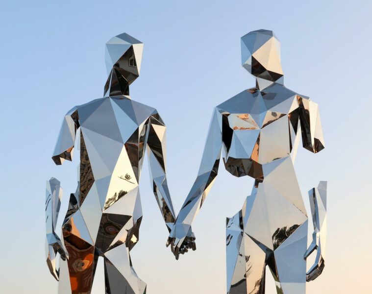 Couple artwork at Burning Man, Black Rock City, Nevada, USA