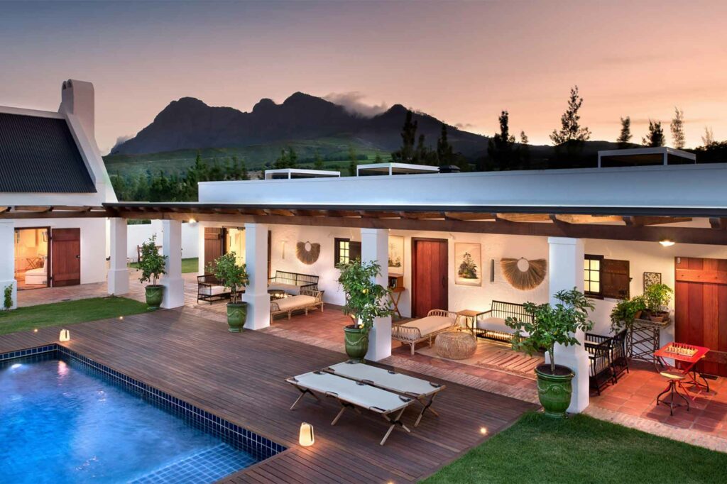 Inner courtyard of Fynbos Family House, Babylonstoren, South Africa